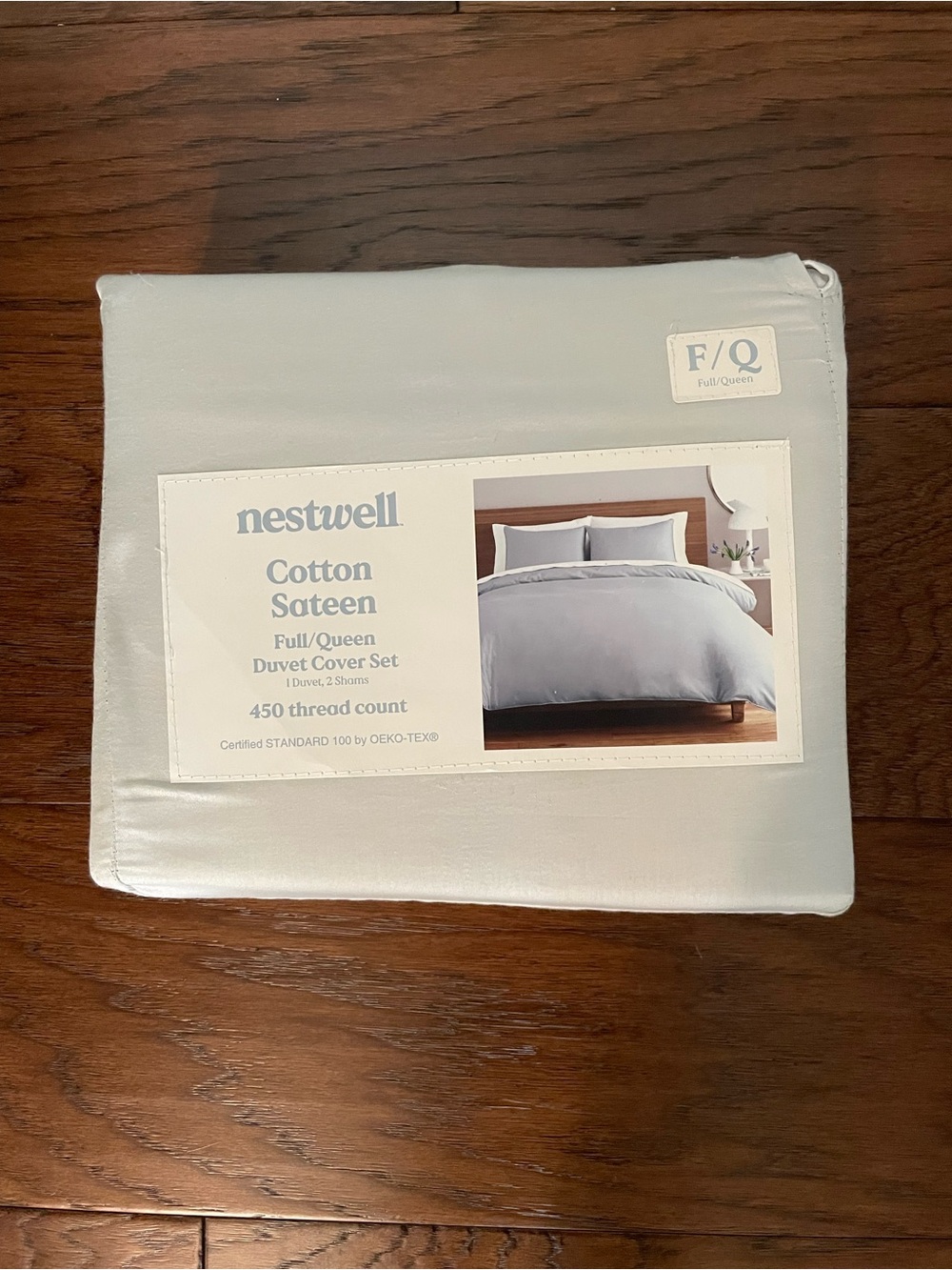 Nestwell Cotton Sateen Full/Queen Duvet Cover Set in Light Blue